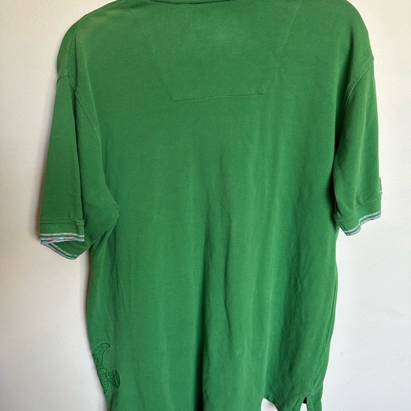 Robert Graham Large Mens Embroidered Polo Shirt - Green - Picture 8 of 8